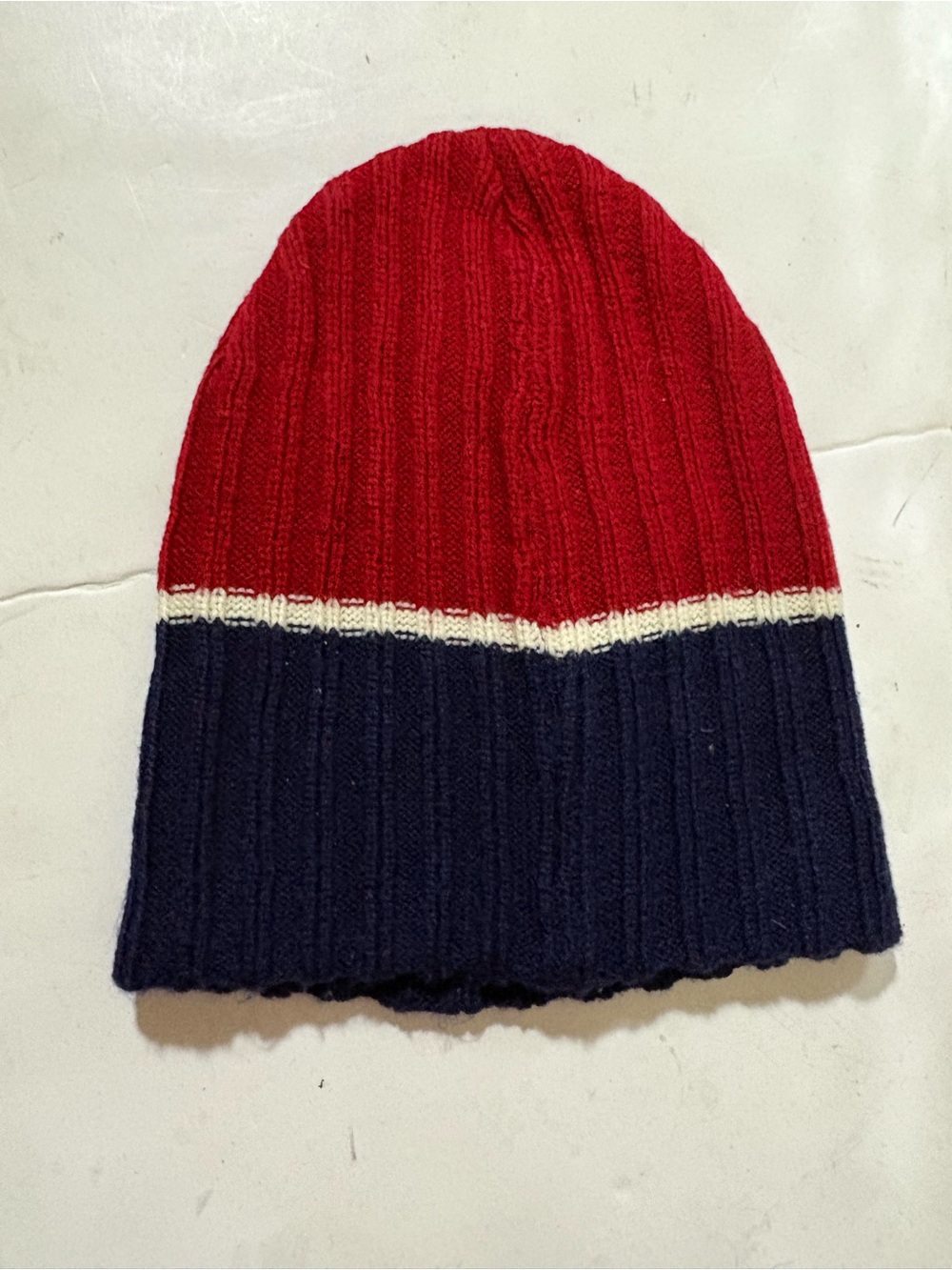 New York Red & Navy Knit Beanie with Team Logo - Picture 3 of 4